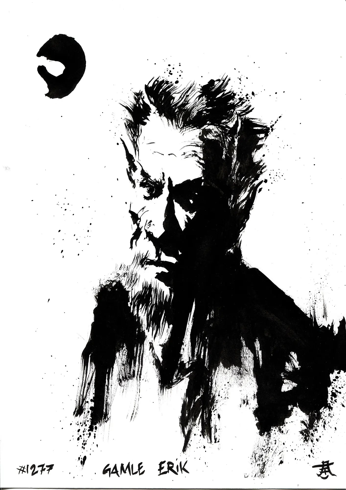 版画 Ake Holm lithograph #205 Jeremias Kim Diaz Holm - Original artwork - Ink Monsters - #1277 - Gamle Erik