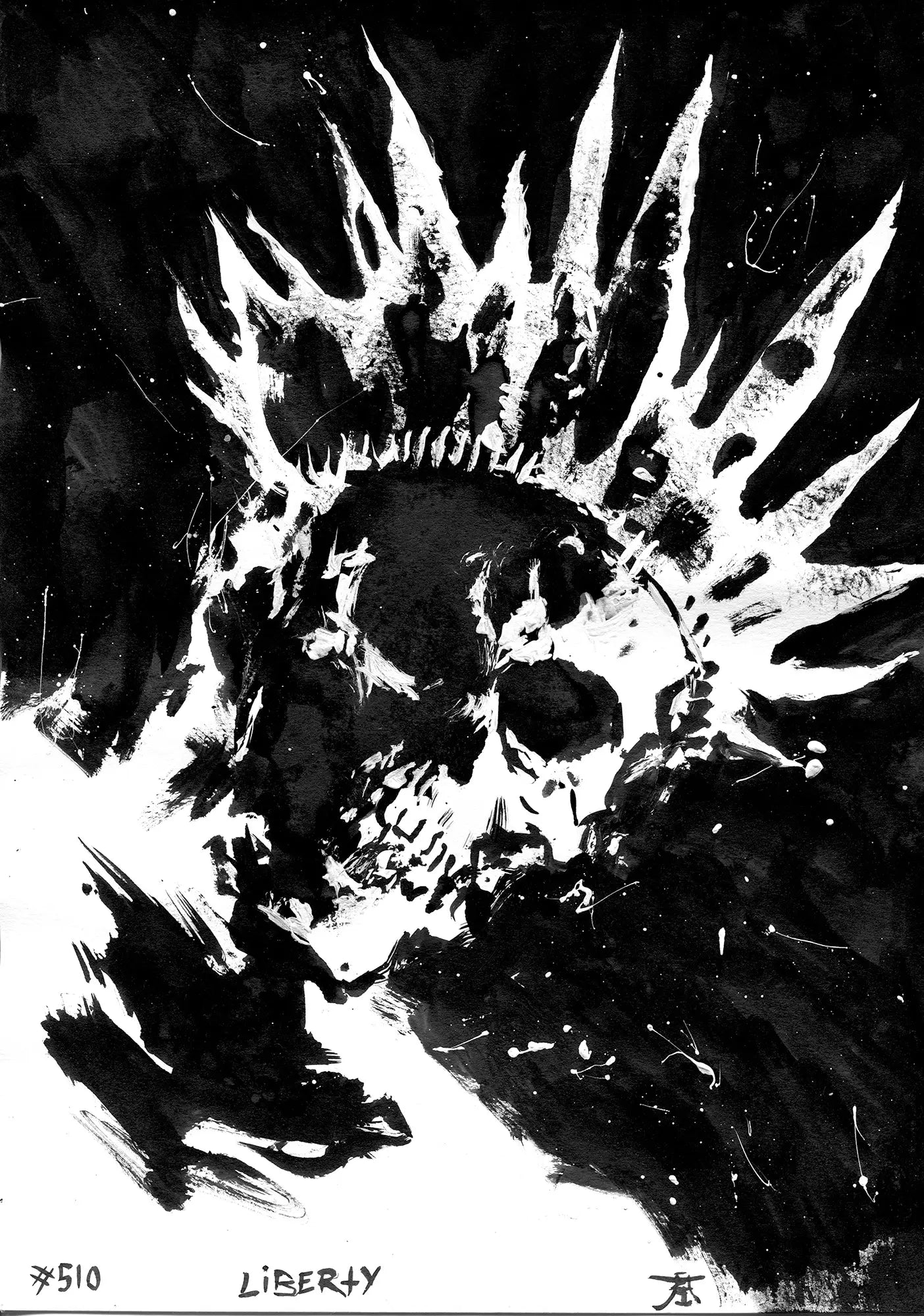 Kim Diaz Holm - Original artwork - Ink Monsters - #510 - Liberty