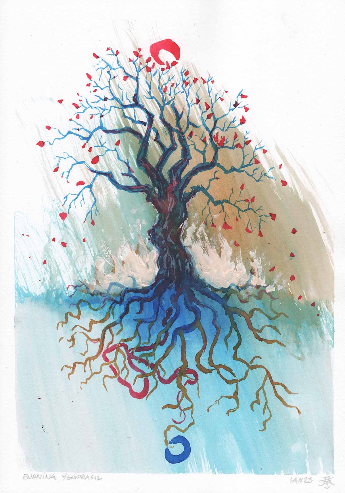 Original: Inkblot Alchemy - Burning Yggdrasil