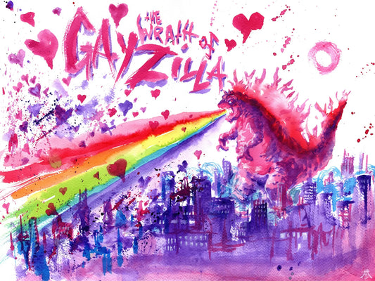 Signed Print: The Wrath of Gayzilla-Kim Diaz Holm