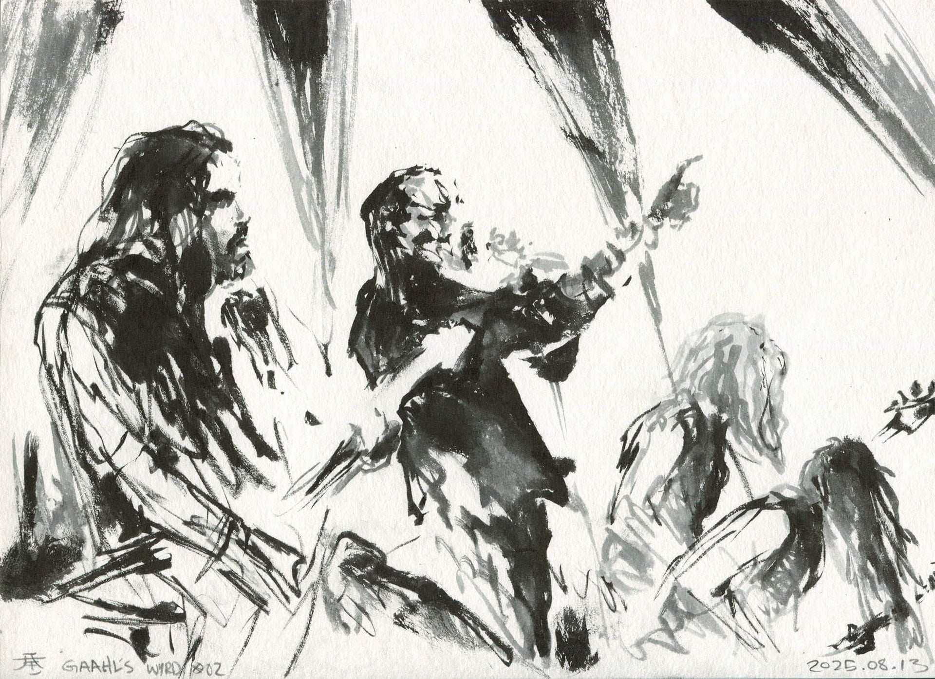 Kim Diaz Holm - Original artwork - Gaahls Wyrd at Midgardsblot 2025, image size:1920x1395